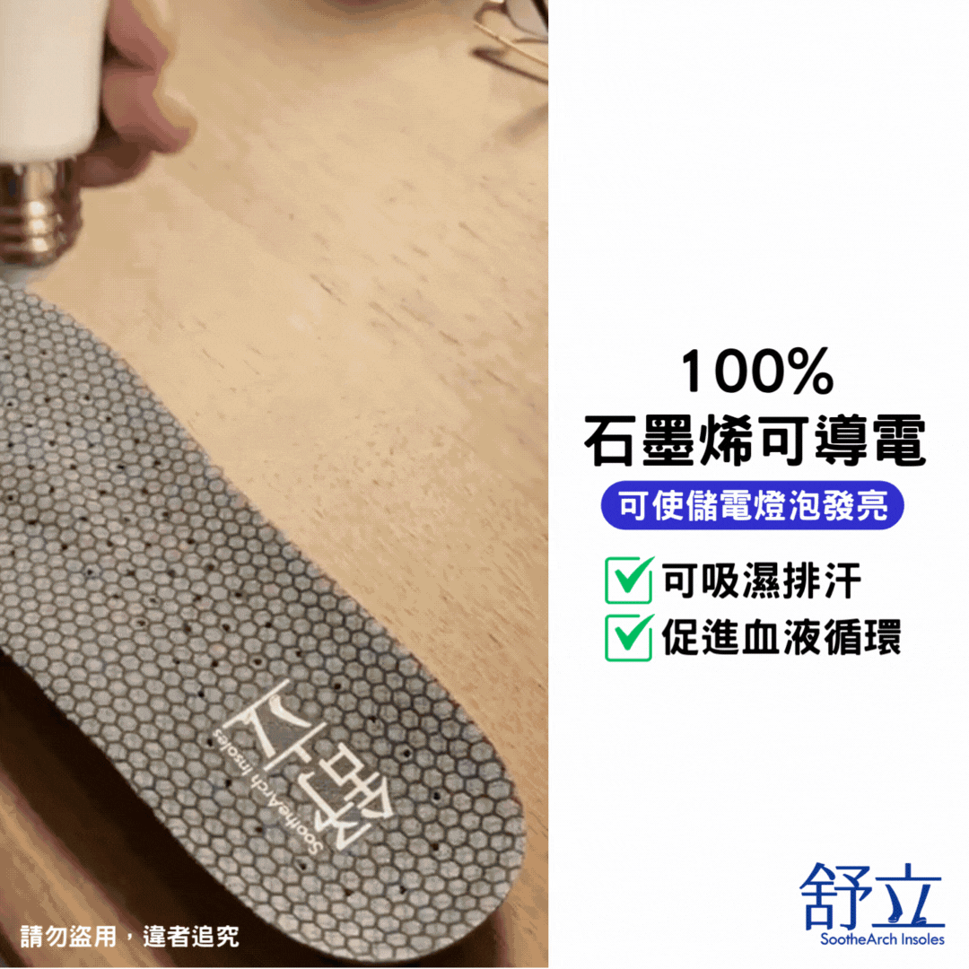 石墨烯獨立筒耐久站機能鞋墊